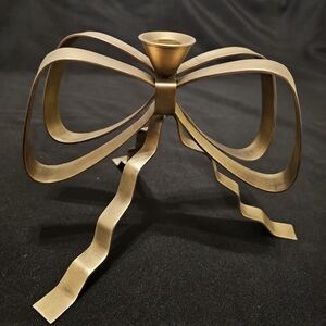 Lulu and Georgia x Sarah Sherman Samuel Ribbon Taper Candle Holder Brass Finish